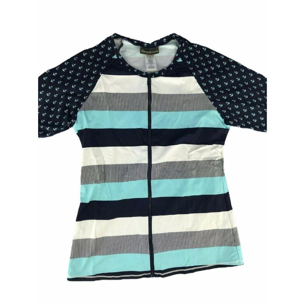 TOMMY BAHAMA Swimsuit Rash Guard Shirt Full Zip M - Picture 1 of 9